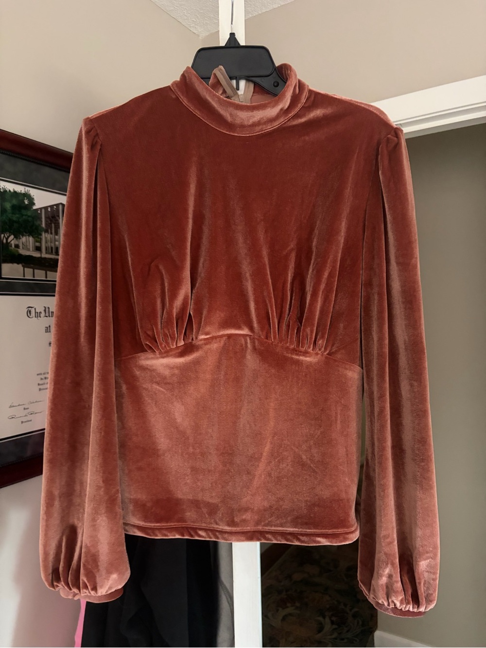 Copper pin up girl high neck long sleeve velvet